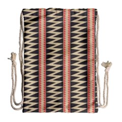 Zigzag Tribal Ethnic Background Drawstring Bag (large) by Pakrebo