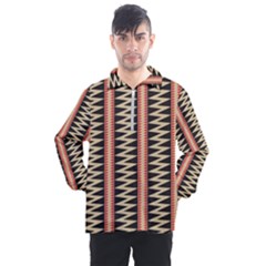 Zigzag Tribal Ethnic Background Men s Half Zip Pullover