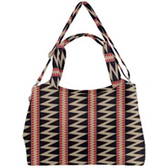 Zigzag Tribal Ethnic Background Double Compartment Shoulder Bag by Pakrebo