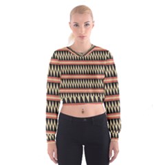 Zigzag Ethnic Pattern Background Cropped Sweatshirt by Pakrebo