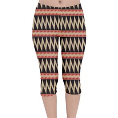 Zigzag Ethnic Pattern Background Velvet Capri Leggings 