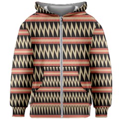 Zigzag Ethnic Pattern Background Kids  Zipper Hoodie Without Drawstring by Pakrebo