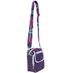 Purple Textile And Fabric Pattern Shoulder Strap Belt Bag