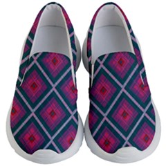 Purple Textile And Fabric Pattern Kids  Lightweight Slip Ons by Pakrebo