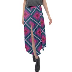 Purple Textile And Fabric Pattern Velour Split Maxi Skirt