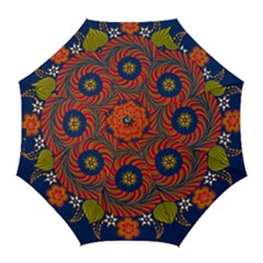 Hungarian Mandala Flower Golf Umbrellas by Pakrebo