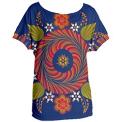 Hungarian Mandala Flower Women s Oversized Tee by Pakrebo