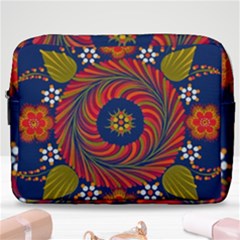 Hungarian Mandala Flower Make Up Pouch (large) by Pakrebo