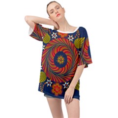 Hungarian Mandala Flower Oversized Chiffon Top