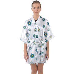 Floral Pattern Seamless Endless Quarter Sleeve Kimono Robe by Pakrebo