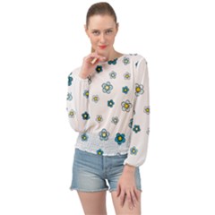 Floral Pattern Seamless Endless Banded Bottom Chiffon Top