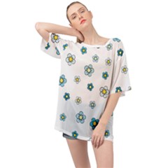 Floral Pattern Seamless Endless Oversized Chiffon Top