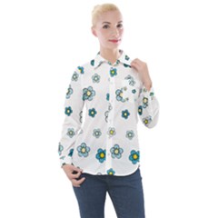 Floral Pattern Seamless Endless Women s Long Sleeve Pocket Shirt