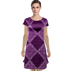 Purple Pattern Cap Sleeve Nightdress by Pakrebo