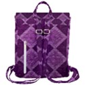 Purple Pattern Flap Top Backpack View3