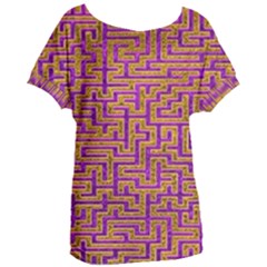 Gold Purple Abstract Background Women s Oversized Tee by Pakrebo