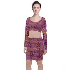 Gold Purple Abstract Background Top And Skirt Sets by Pakrebo