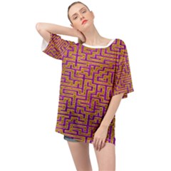 Gold Purple Abstract Background Oversized Chiffon Top