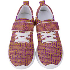 Gold Purple Abstract Background Women s Velcro Strap Shoes by Pakrebo