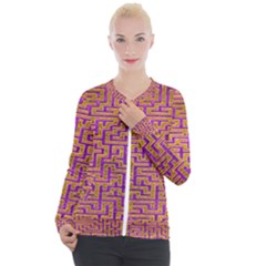 Gold Purple Abstract Background Casual Zip Up Jacket