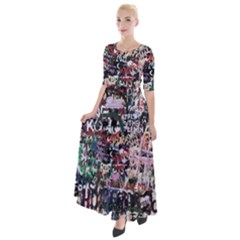 Graffiti Wall Background Half Sleeves Maxi Dress