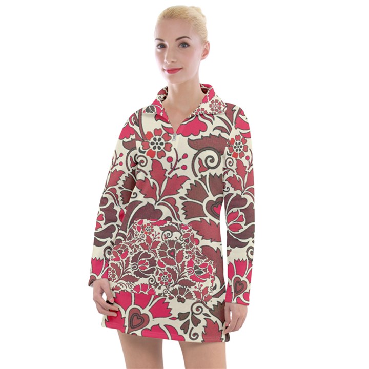 Floral Ethnic Pattern Women s Long Sleeve Casual Dress