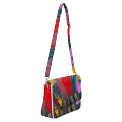 Floral Pattern Background Texture Shoulder Bag With Back Zipper