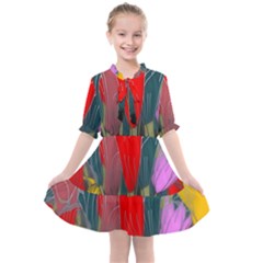 Floral Pattern Background Texture Kids  All Frills Chiffon Dress