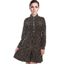 Floral Flowers Flourish Decorative Long Sleeve Chiffon Shirt Dress View1