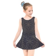 Floral Flowers Flourish Decorative Kids  Skater Dress Swimsuit by Pakrebo