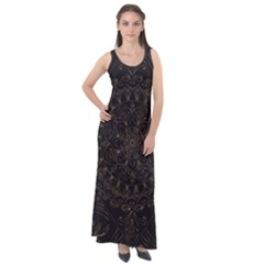 Floral Flowers Flourish Decorative Sleeveless Velour Maxi Dress by Pakrebo