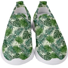 Leaves Tropical Wallpaper Foliage Kids  Slip On Sneakers