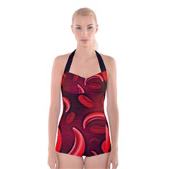 Cells All Over  Boyleg Halter Swimsuit  by shawnstestimony