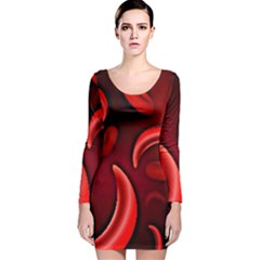 Cells All Over  Long Sleeve Velvet Bodycon Dress by shawnstestimony