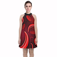 Cells All Over  Velvet Halter Neckline Dress  by shawnstestimony