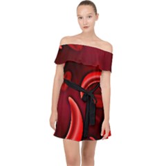 Cells All Over  Off Shoulder Chiffon Dress by shawnstestimony