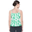 Botanical Motif Print Pattern Velvet Spaghetti Strap Top View2