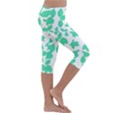 Botanical Motif Print Pattern Kids  Lightweight Velour Capri Leggings  View3