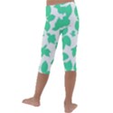 Botanical Motif Print Pattern Kids  Lightweight Velour Capri Leggings  View4