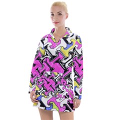 Justanotherabstractday Women s Long Sleeve Casual Dress