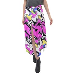 Justanotherabstractday Velour Split Maxi Skirt