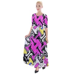 Justanotherabstractday Half Sleeves Maxi Dress