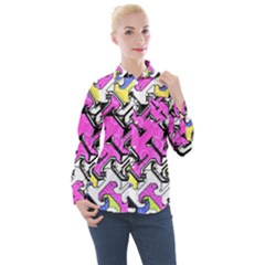 Justanotherabstractday Women s Long Sleeve Pocket Shirt