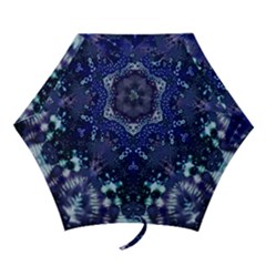 Blue Fractal Lace Tie Dye Mini Folding Umbrellas by KirstenStar