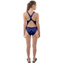 Blue Fractal Lace Tie Dye Cut-Out Back One Piece Swimsuit View2