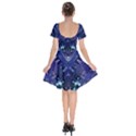 Blue Fractal Lace Tie Dye Short Sleeve Bardot Dress View2