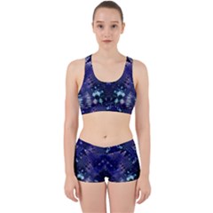 Blue Fractal Lace Tie Dye Work It Out Gym Set by KirstenStar