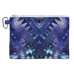 Blue Fractal Lace Tie Dye Canvas Cosmetic Bag (xl) by KirstenStar