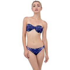 Blue Fractal Lace Tie Dye Classic Bandeau Bikini Set by KirstenStar