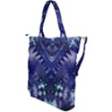 Blue Fractal Lace Tie Dye Shoulder Tote Bag View2